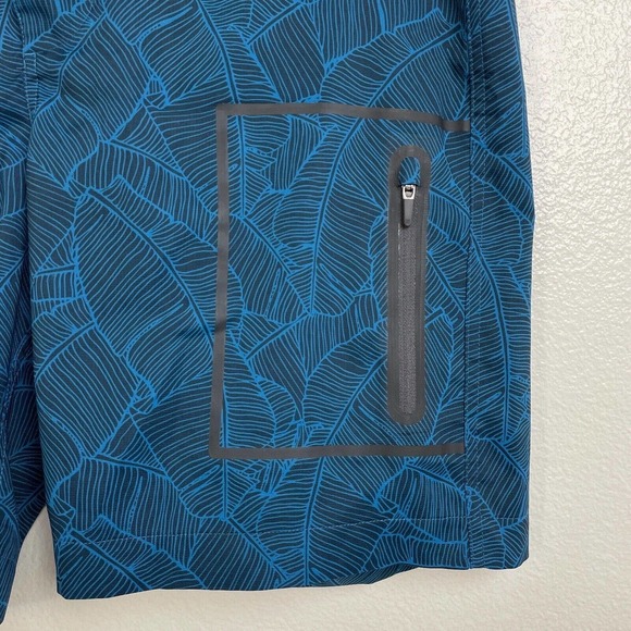 Mack Weldon Shorts 33/34 Mens Blue Black Printed Hybrid Board Golf Zip Pocket - Picture 4 of 12